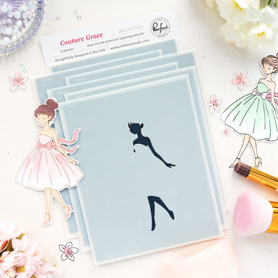 Pinkfresh Studio - Couture Grace Stencils