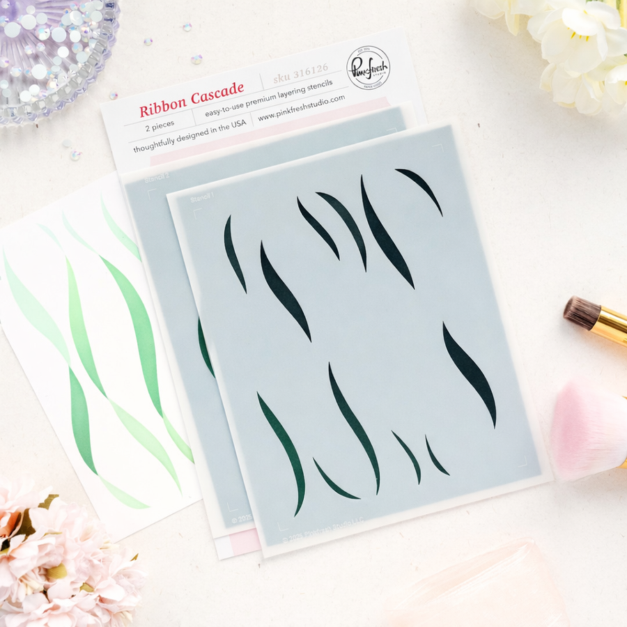 Pinkfresh Studio - Ribbon Cascade Stencils