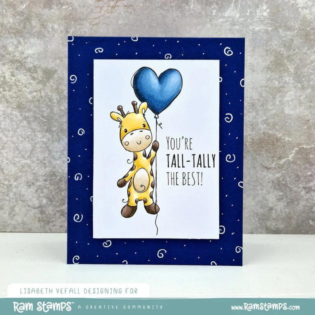 Paper Rose Studio - Animal Valentines - Giraffe Clear Stamp