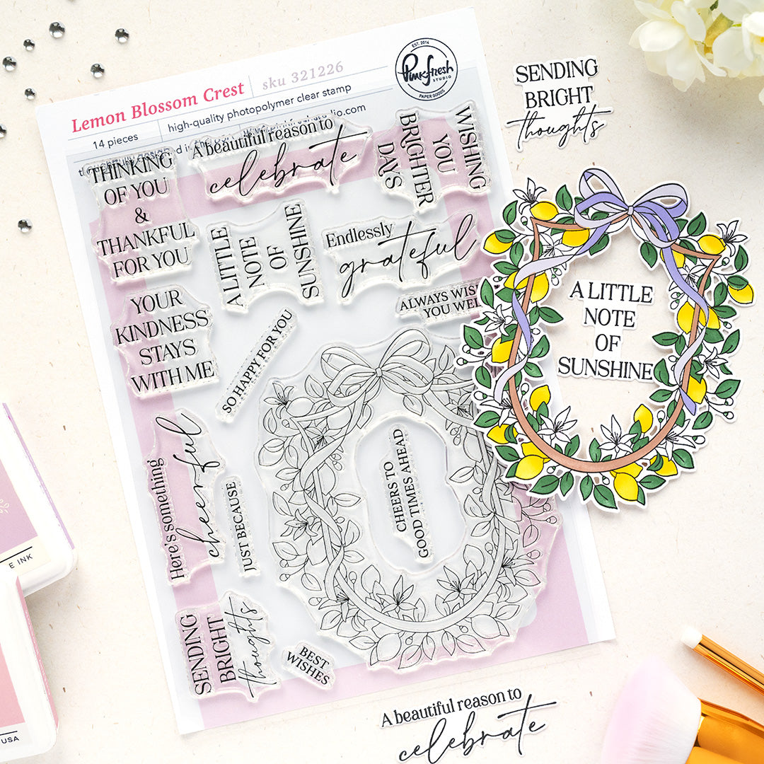 Pinkfresh Studio - Lemon Blossom Crest Stamps