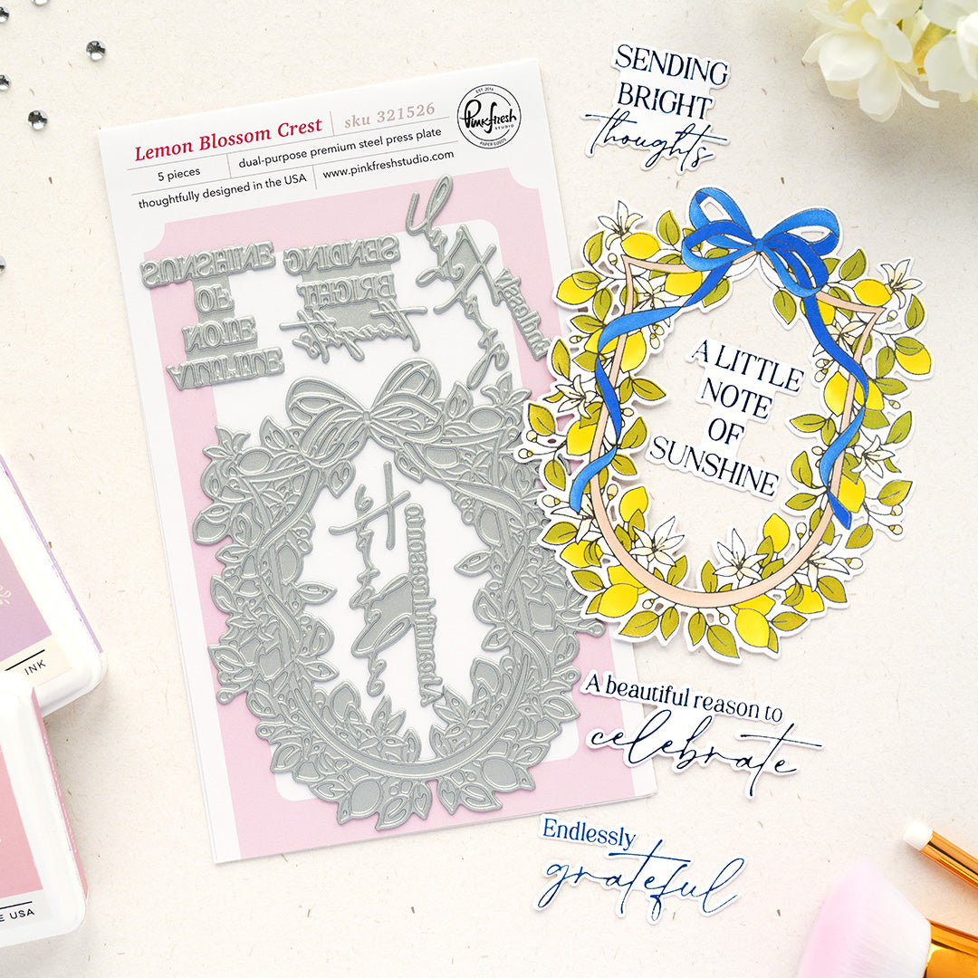 Pinkfresh Studio - Lemon Blossom Crest Press Plates