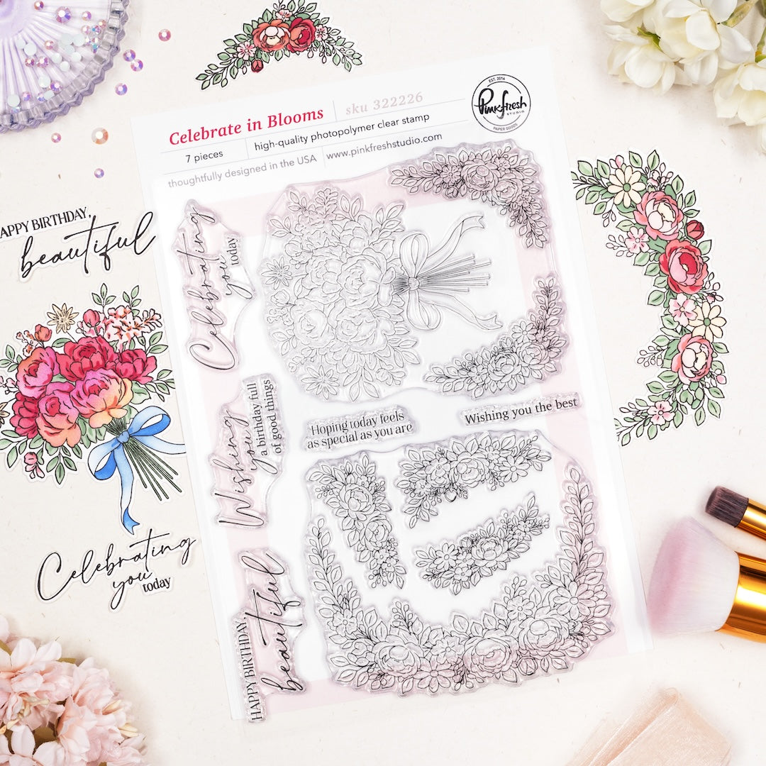 Pinkfresh Studio - Celebrate in Blooms Stamps