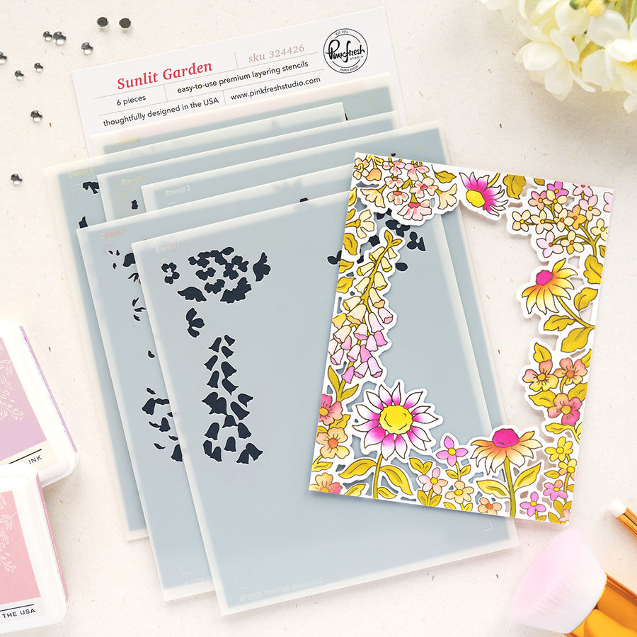 Pinkfresh Studio - Sunlit Garden Stencils