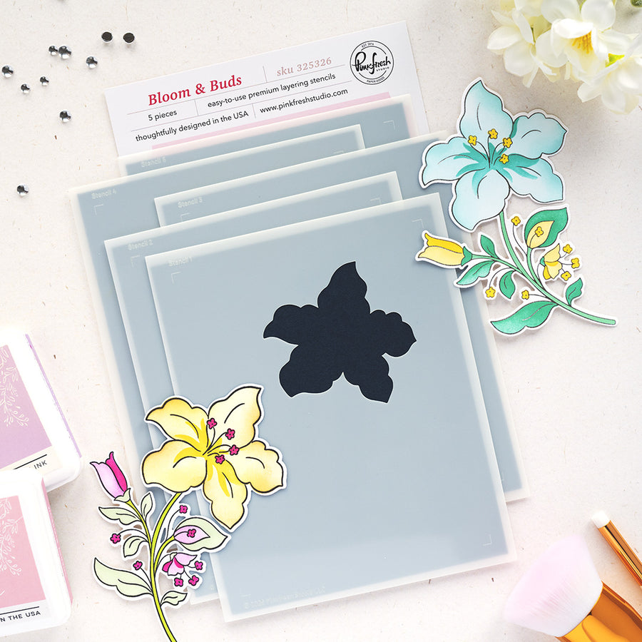 Pinkfresh Studio - Bloom & Buds Stencils
