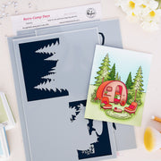 Pinkfresh Studio Retro Camp Days Stencils