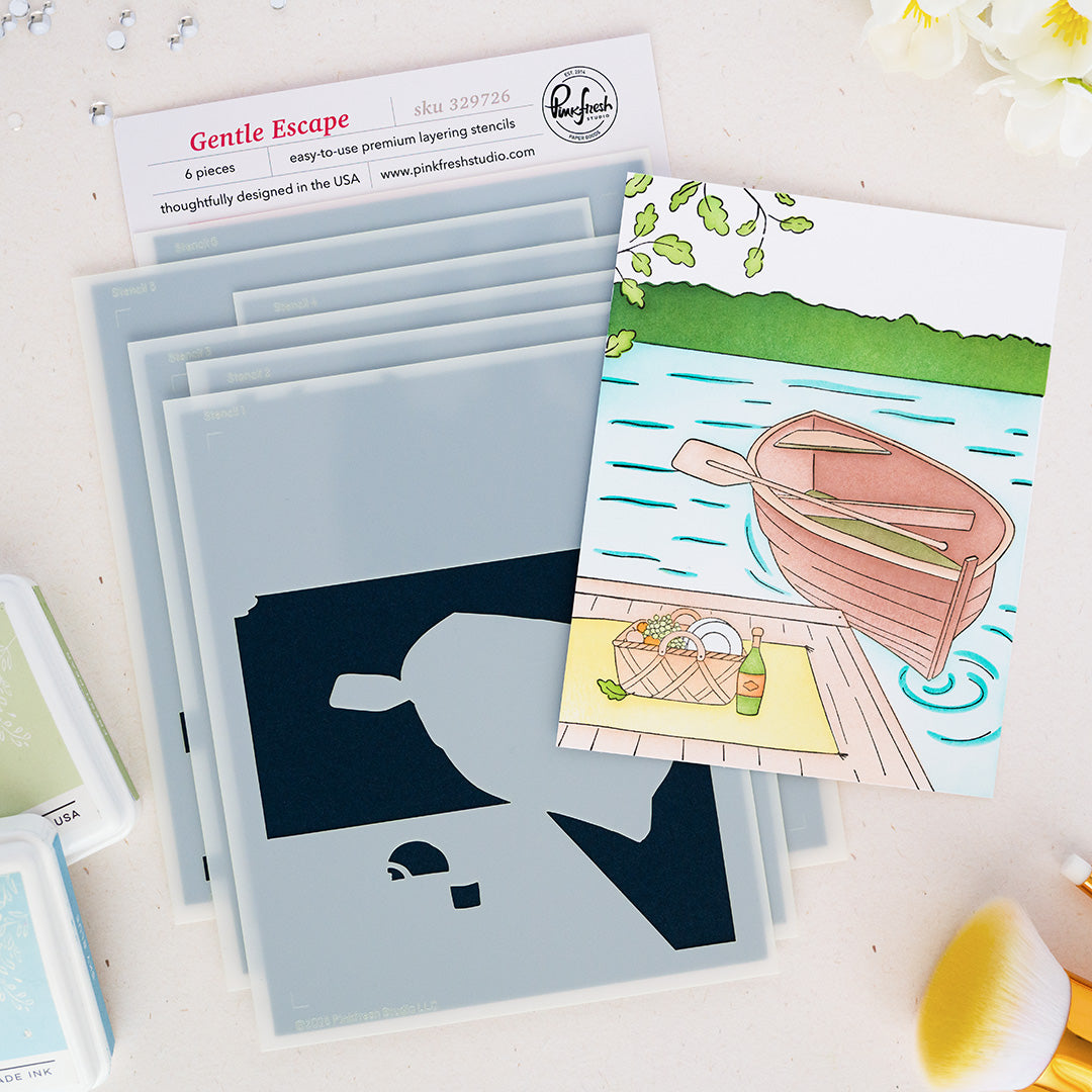 Pinkfresh Studio Gentle Escape Stencils