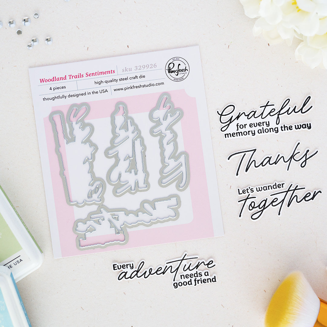 Pinkfresh Studio - Woodland Trails Sentiments Dies