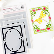 Pinkfresh Studio - Dragonfly Floral Frame Stencils