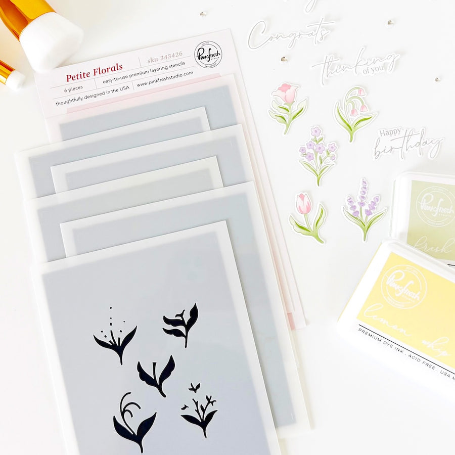 Pinkfresh Studio - Petite Florals Stencils