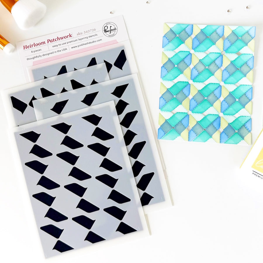 Pinkfresh Studio - Heirloom Patchwork Stencils