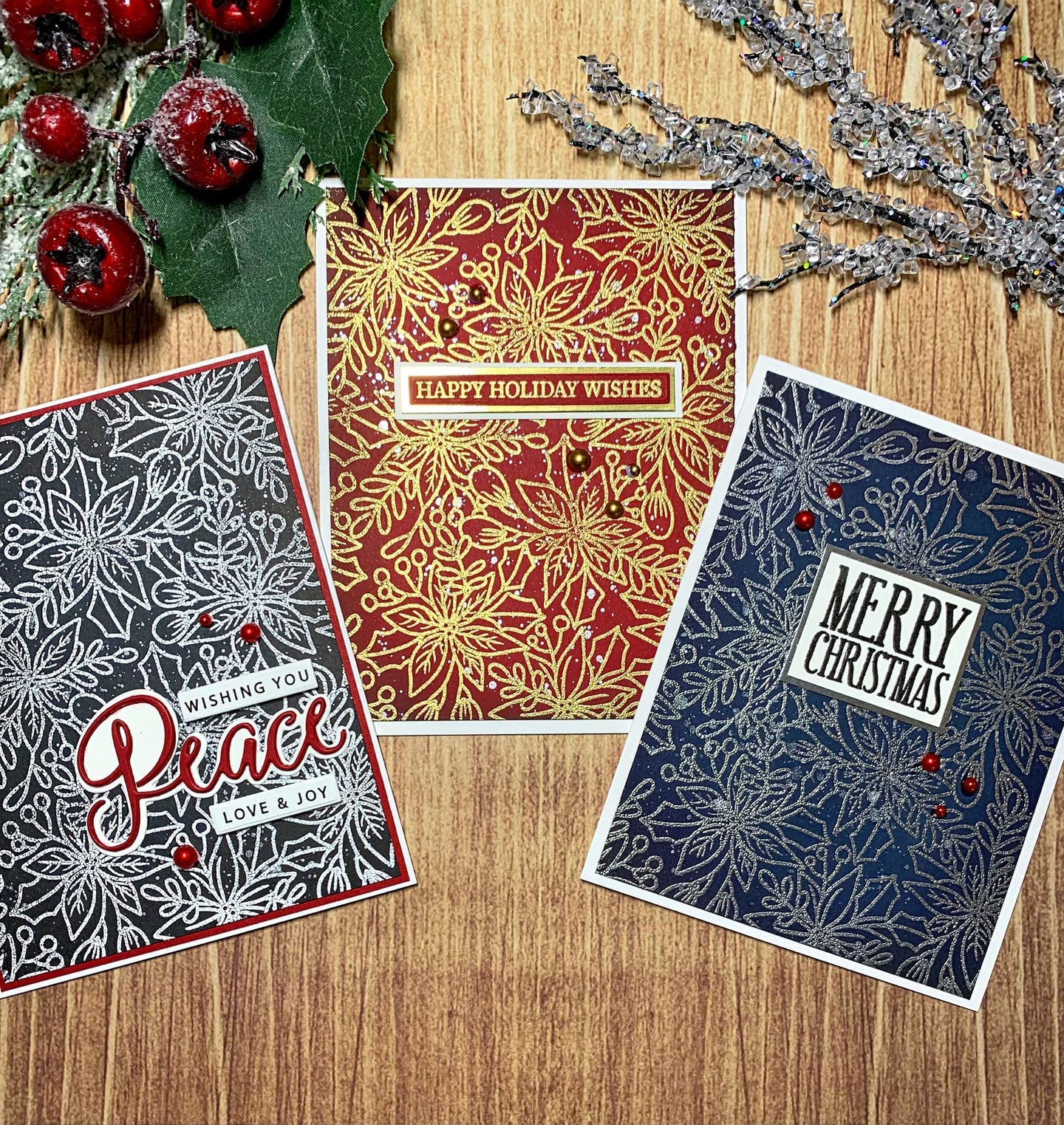 Gina K Designs - Poinsettia Background Stamps