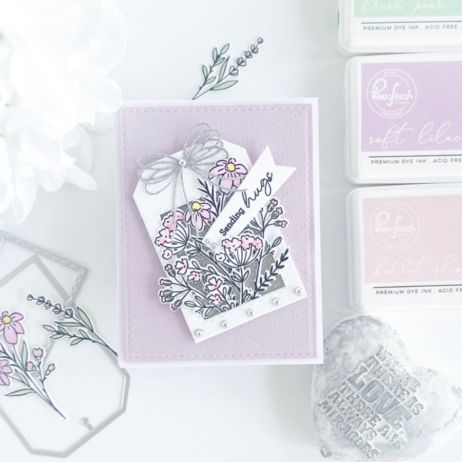 Pinkfresh Studio Dotted Chevron Coverplate die