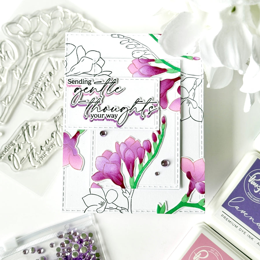 Pinkfresh Studio - Freesia Flourish Stamps