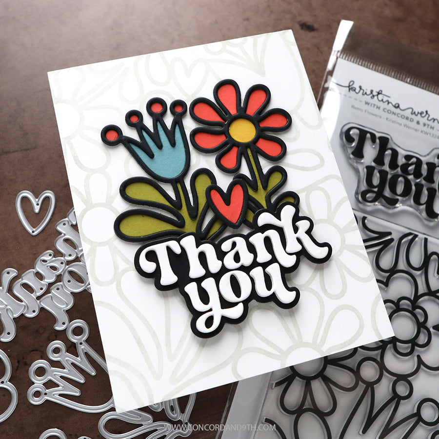 (PRE-ORDER) Concord & 9th (Kristina Werner) - Retro Flowers Stamp Set
