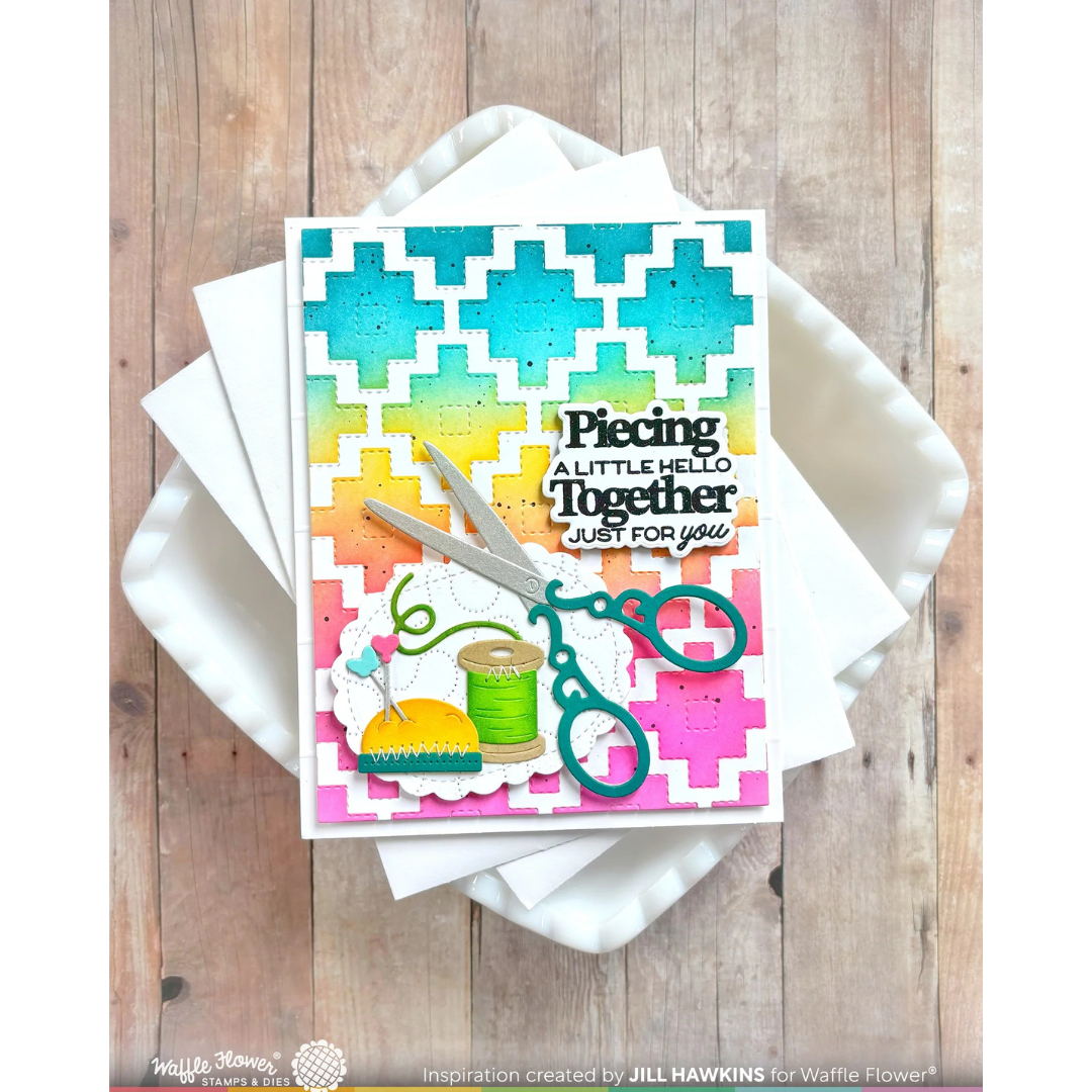 Waffle Flower - Quilted Squares Stencil