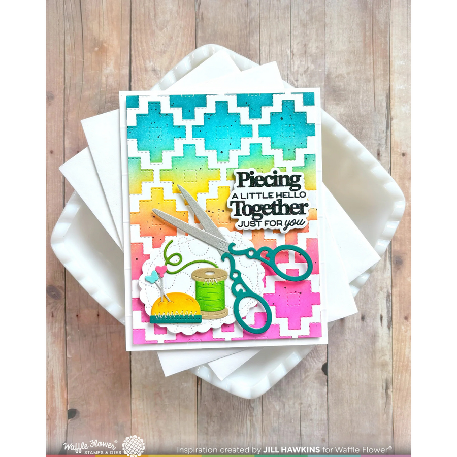 Waffle Flower - Quilted Squares Stencil