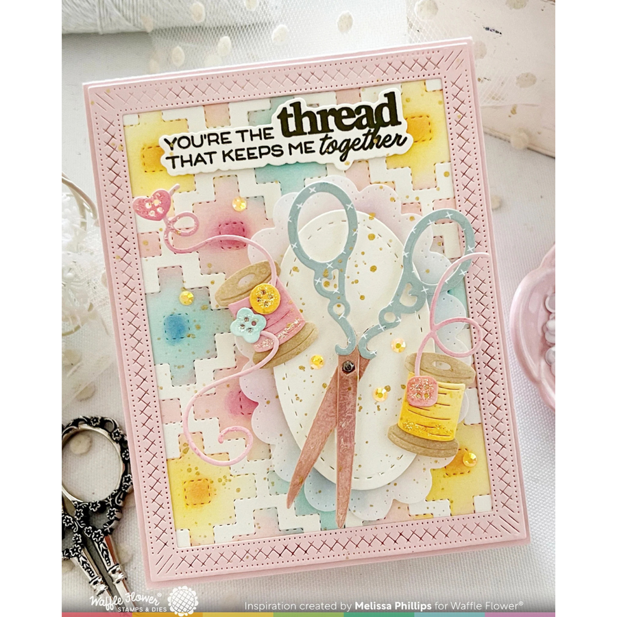 Waffle Flower - Quilted Squares Texture Die