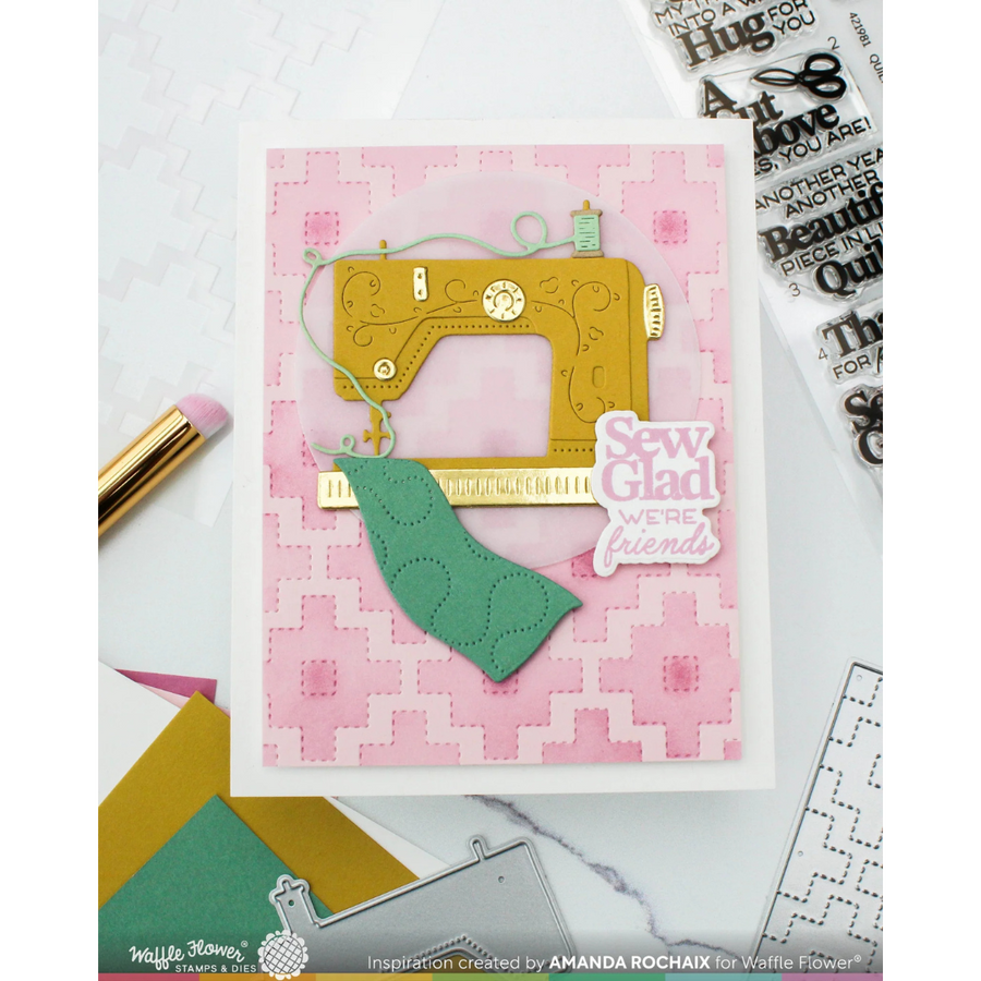Waffle Flower - Quilted Squares Texture Die