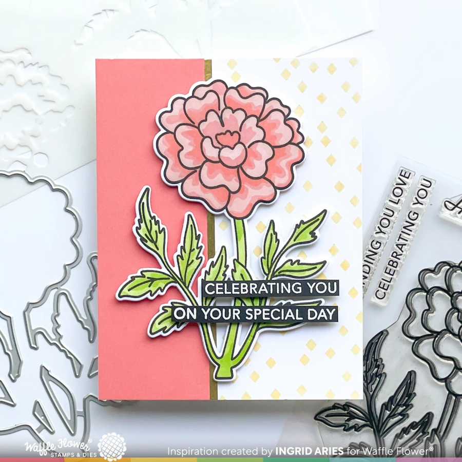 Waffle Flower - Sketched Marigold Matching Die