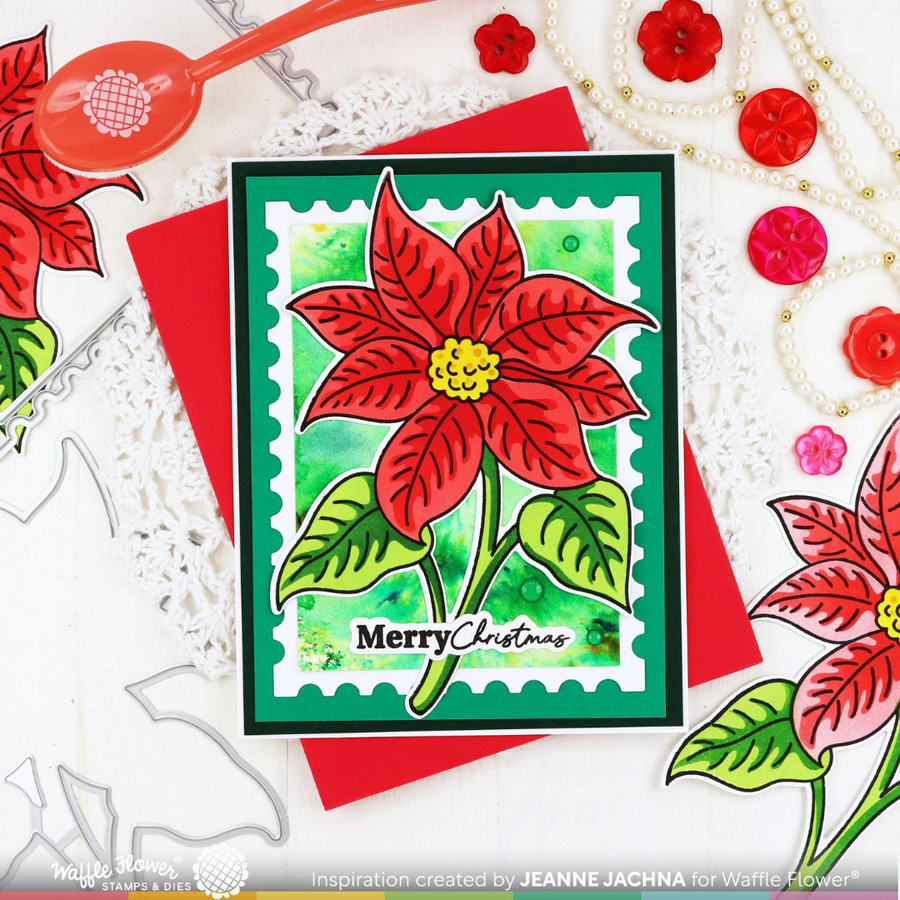 Waffle Flower - Sketched Poinsettia Matching Die