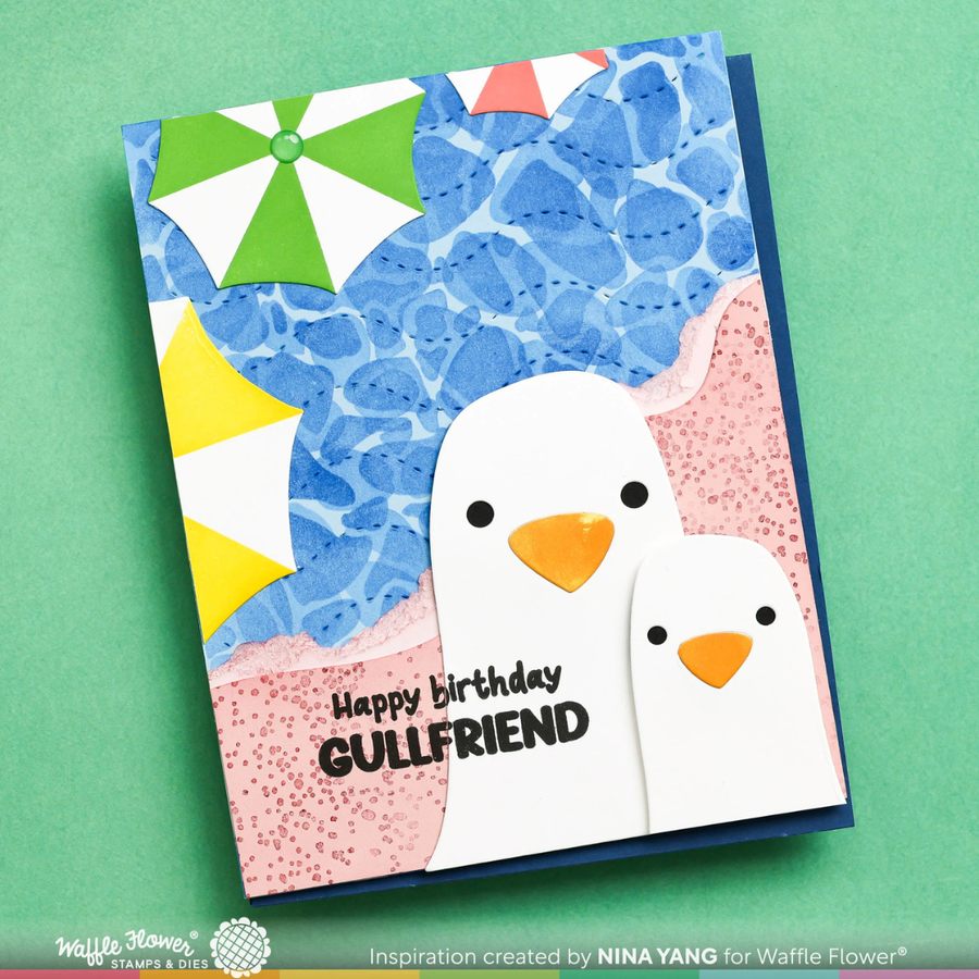 Waffle Flower - Inquisitive Seagulls Stamp Set