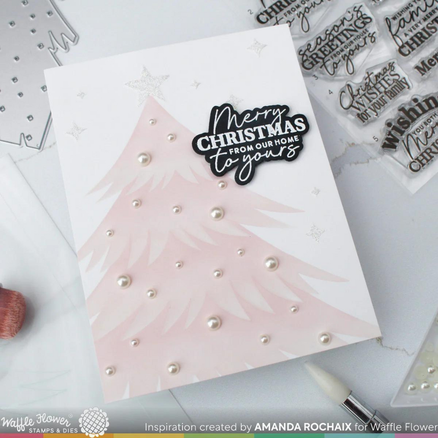 Waffle Flower - Family Christmas Sentiments Matching Die