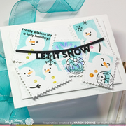 Waffle Flower - Postage Collage Snowman Stencil