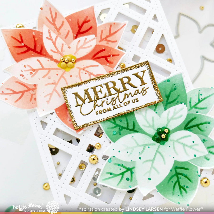 Waffle Flower - Poinsettia Die-n-stencil