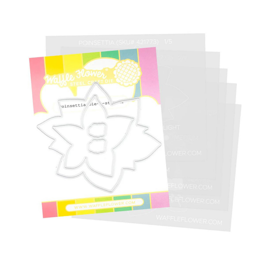 Waffle Flower - Poinsettia Die-n-stencil