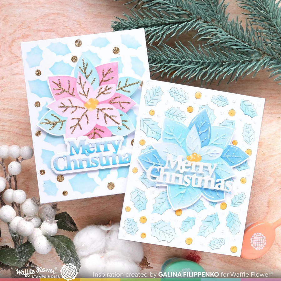 Waffle Flower - Holly Jolly Background Die