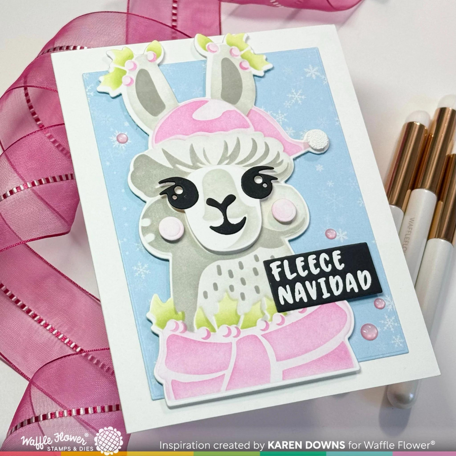 Waffle Flower - Fa-La-La Llama Sentiments Stamp Set