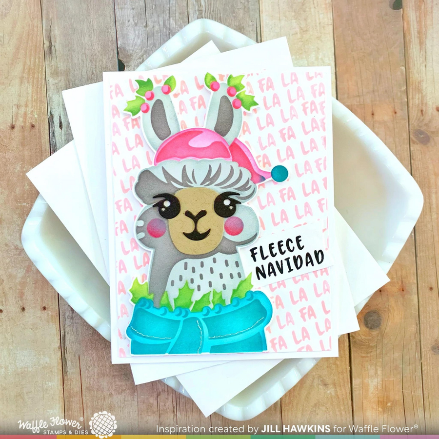 Waffle Flower - Fa-La-La Llama Sentiments Stamp Set