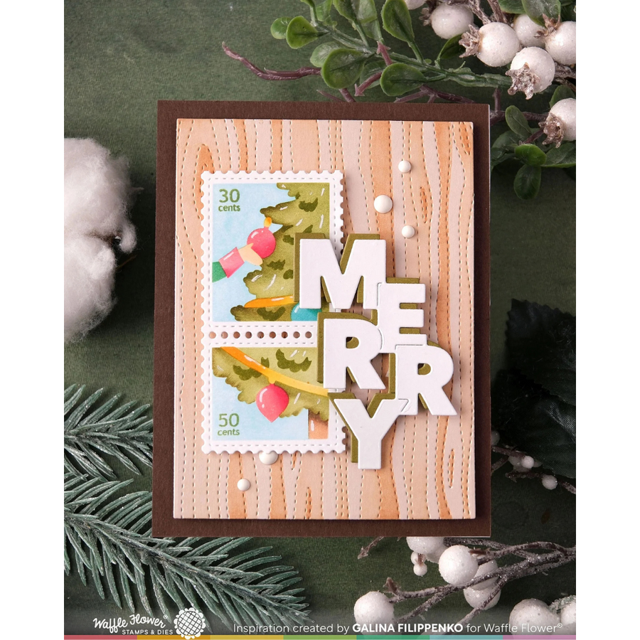 Waffle Flower - Woodgrain Texture Die