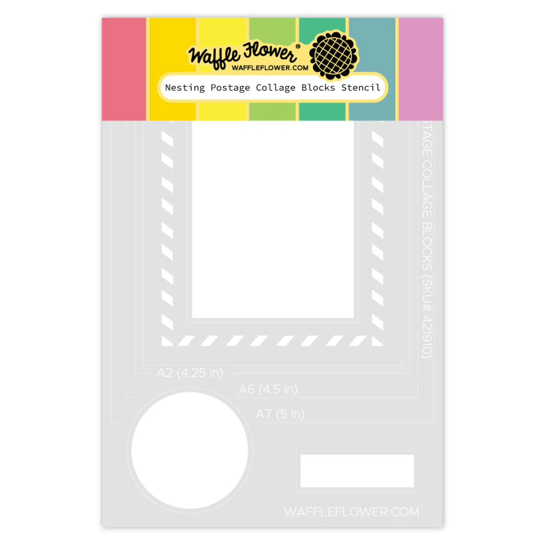 Waffle Flower - Nesting Postage Collage Blocks Stencil