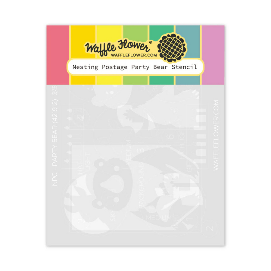 Waffle Flower - Nesting Postage Collage Party Bear