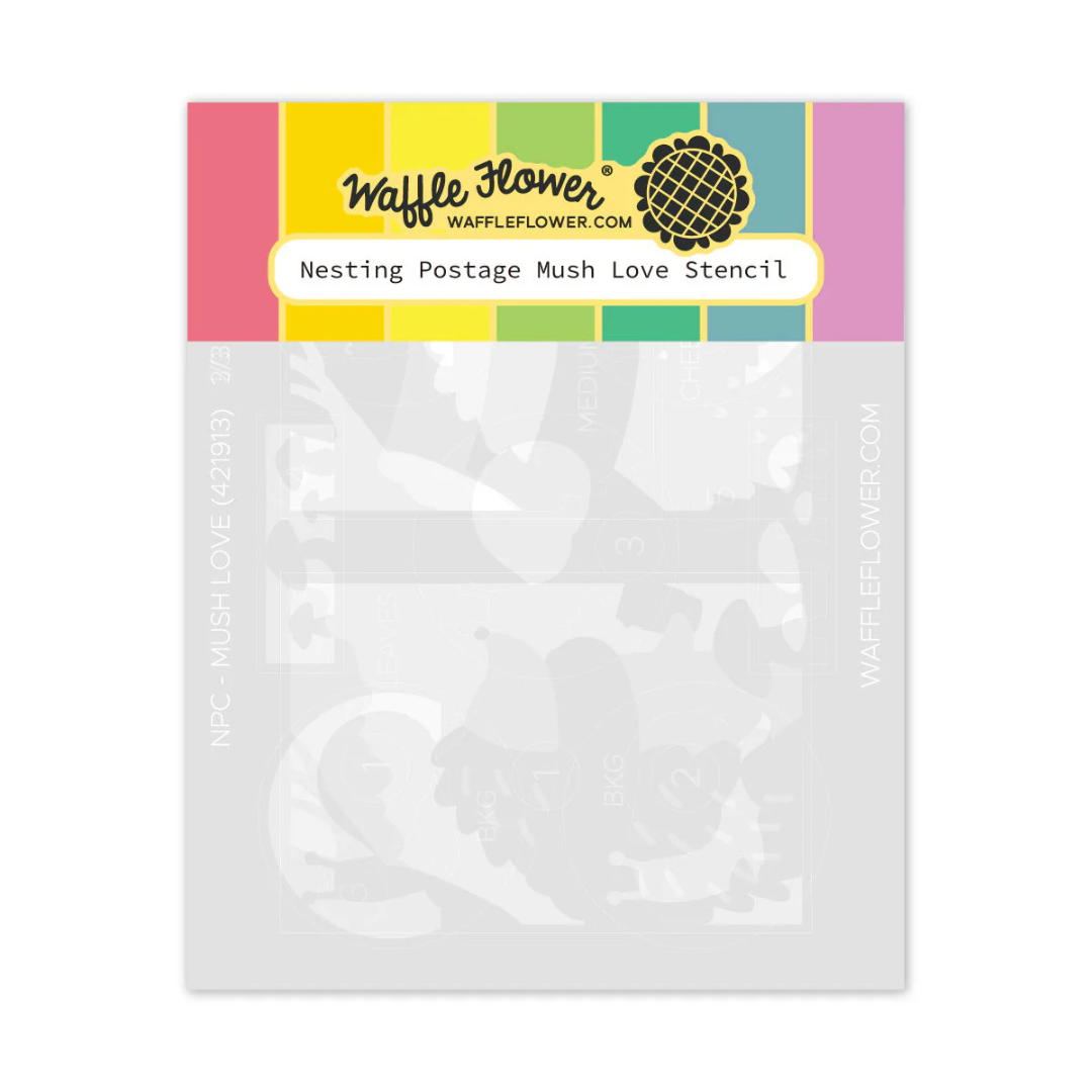 Waffle Flower - Nesting Postage Collage Mush Love Stencil