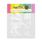 Waffle Flower - Nesting Postage Collage Mush Love Stencil