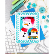 Waffle Flower - Nesting Postage Collage Let It Snow Stencil