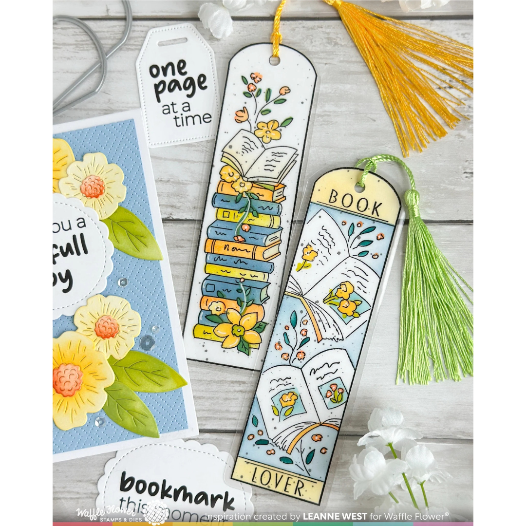 Waffle Flower - Round Bookmark Book Lover Coloring Stencil