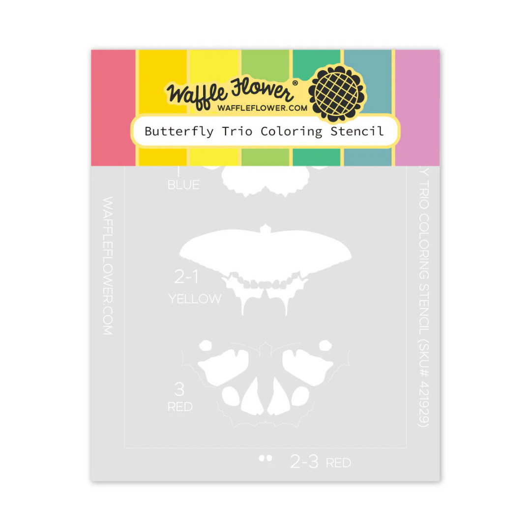 Waffle Flower - Butterfly Trio Coloring Stencil