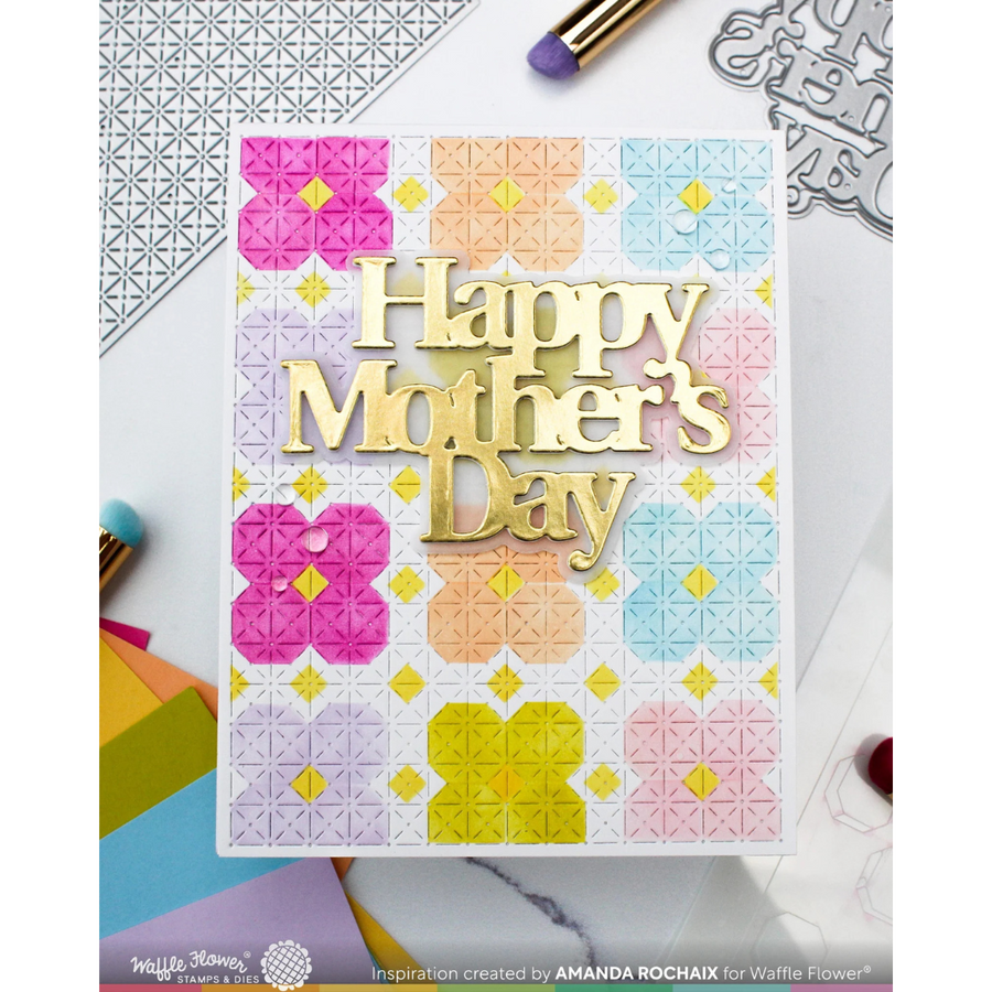 Waffle Flower - Quilted Petals Stencil