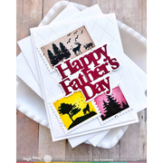 Waffle Flower - Postage Collage Forest Sunset Stamp Set