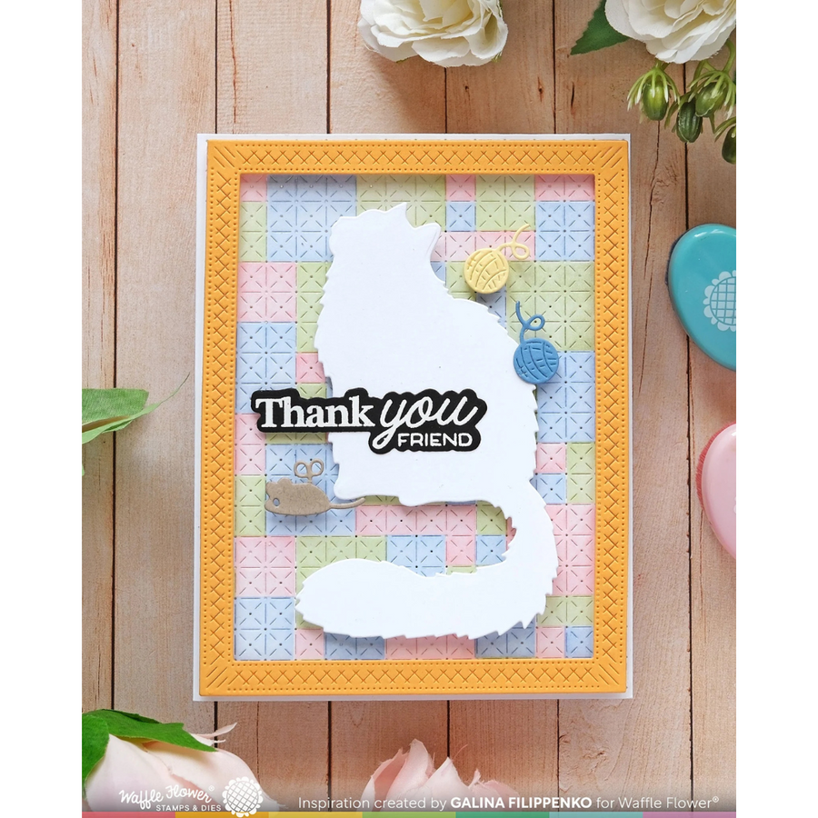 Waffle Flower - Cat Silhouette Die