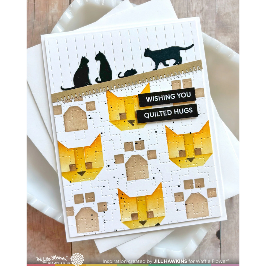 Waffle Flower - Patchwork Cat Stencil