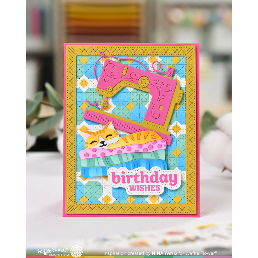 Waffle Flower - Happy Birthday Piercing Matching Die