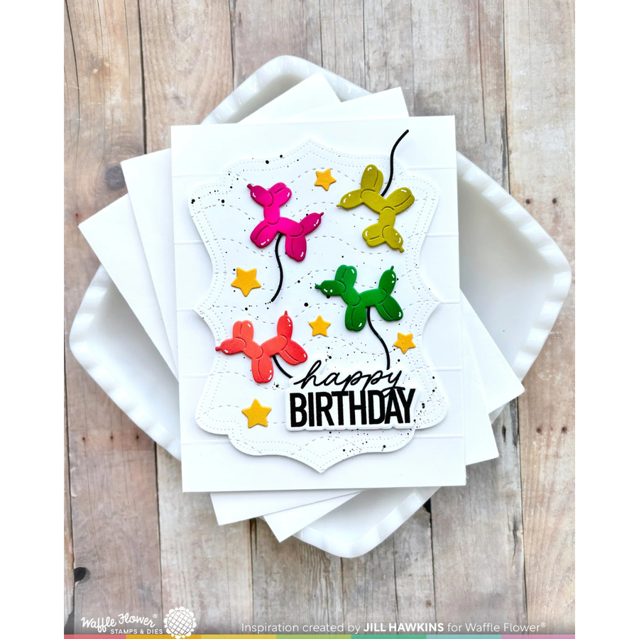 Waffle Flower - Nesting Piercing Fancy Labels Die