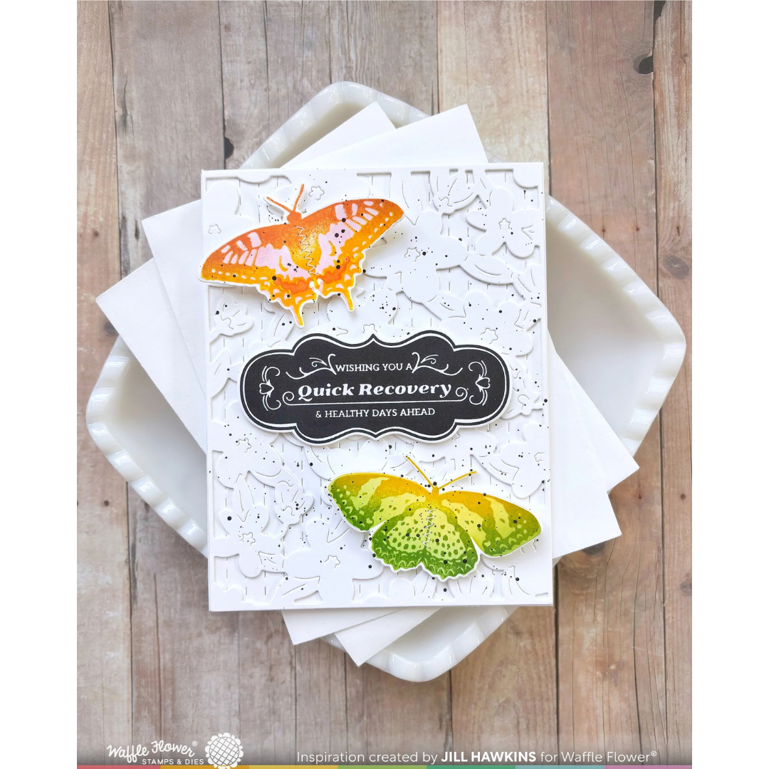 Waffle Flower - Vintage Label 1 Inverted Stamp Set