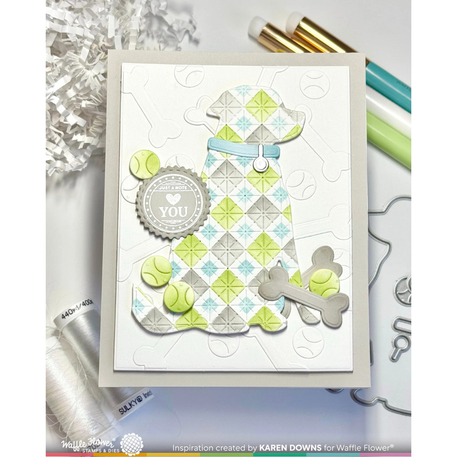 Waffle Flower - Postage Collage Circle Sentiments Stamp Set