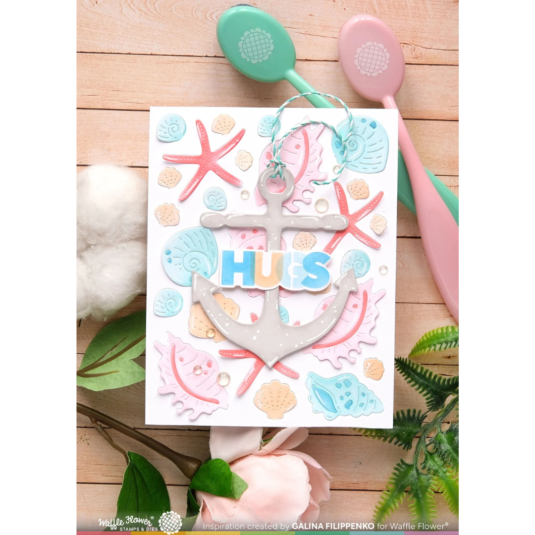 Waffle Flower - Seashell Texture Die