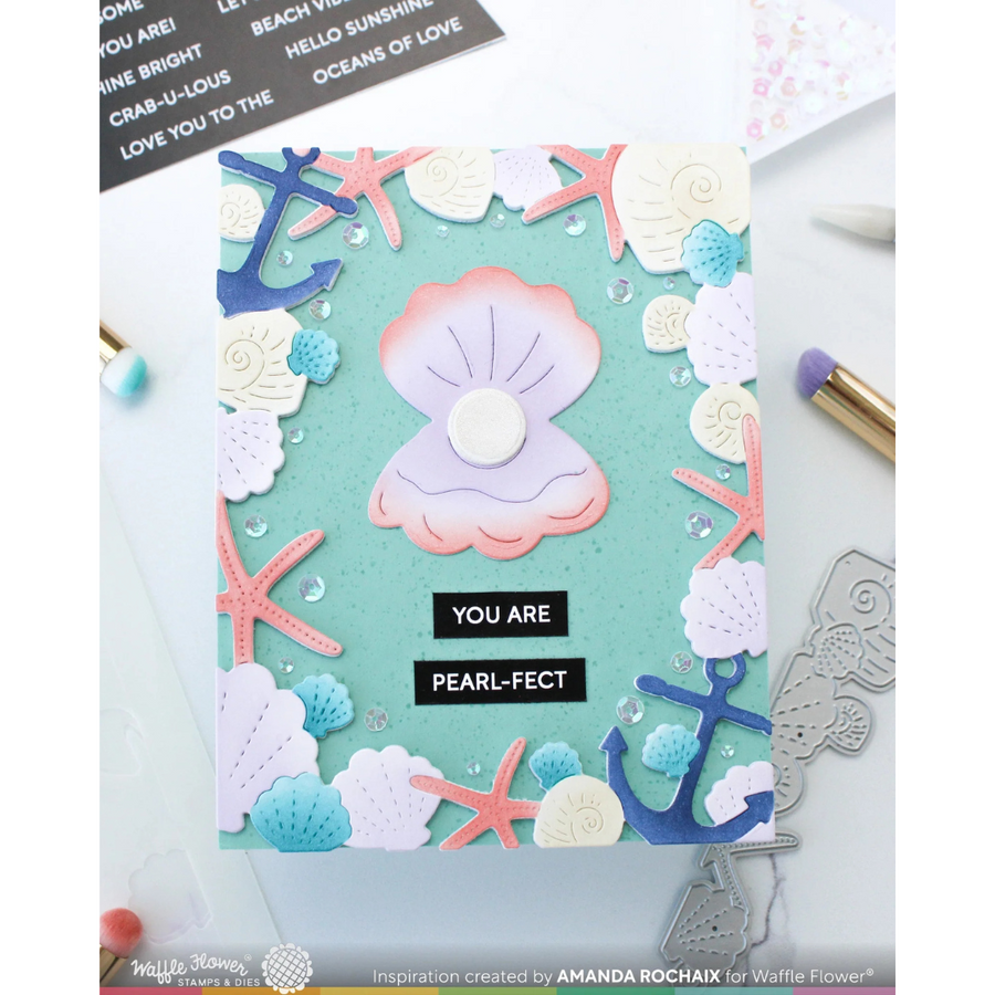 Waffle Flower - Seashell Frame Die